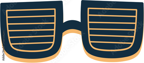 Retro Striped Sunglasses Vector Illustration