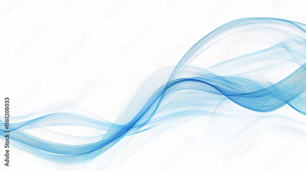 Abstract Flowing Blue Lines: A captivating abstract background featuring delicate, flowing blue lines. The ethereal, wave-like forms create a sense of movement and energy.
