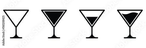 Wine glass vector icon illustration.