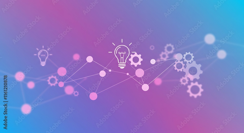 Innovative Ideas Network Gears Lightbulb Technology Concept Innovative Ideas Network Gears Lightbulb Technology Concept