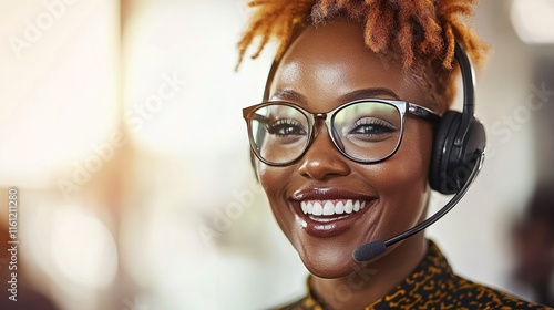 Smiling Customer Service Representative