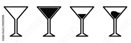 Wine glass vector icon illustration.