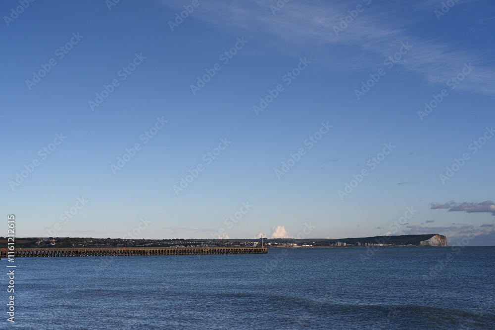 newhaven harbour with Seaford head in the distance newhaven harbour with Seaford head in the distance