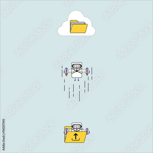 Upload cartoon.Vector illustrtion design. Eps 10.