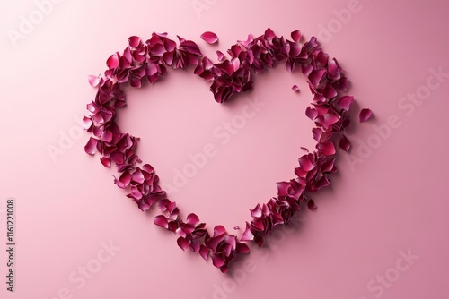 Wallpaper Mural Romantic Heart Shape Created with Rose Petals on a Soft Pink Background Perfect for Valentine's Day Celebrations and Love-Themed Decorations Torontodigital.ca