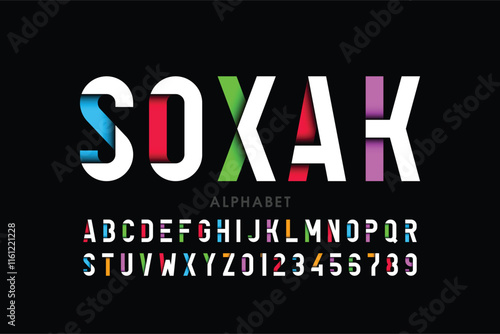 Modern abstract digital alphabet font. Minimal technology typography, Creative urban sport fashion futuristic font and with numbers. vector illustration
