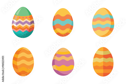 Set of  easter eggs vector illustration on white background