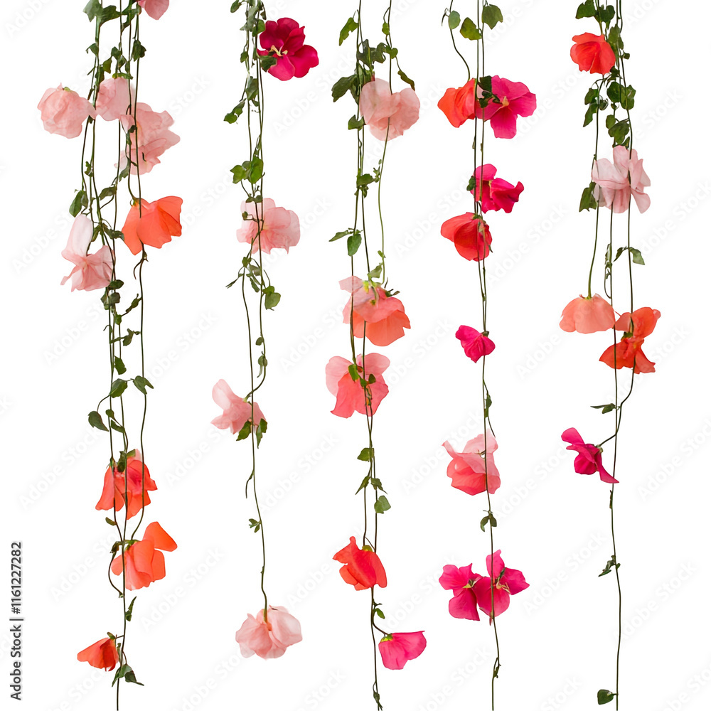 Obraz premium Vibrant Floral Tapestry: A Cascade of Sweet Pea Blossoms