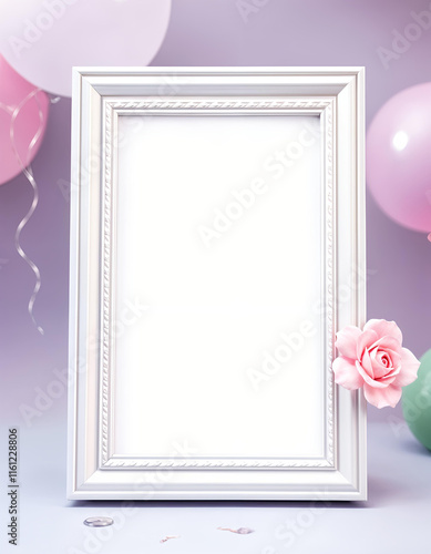 pink frame with a rose