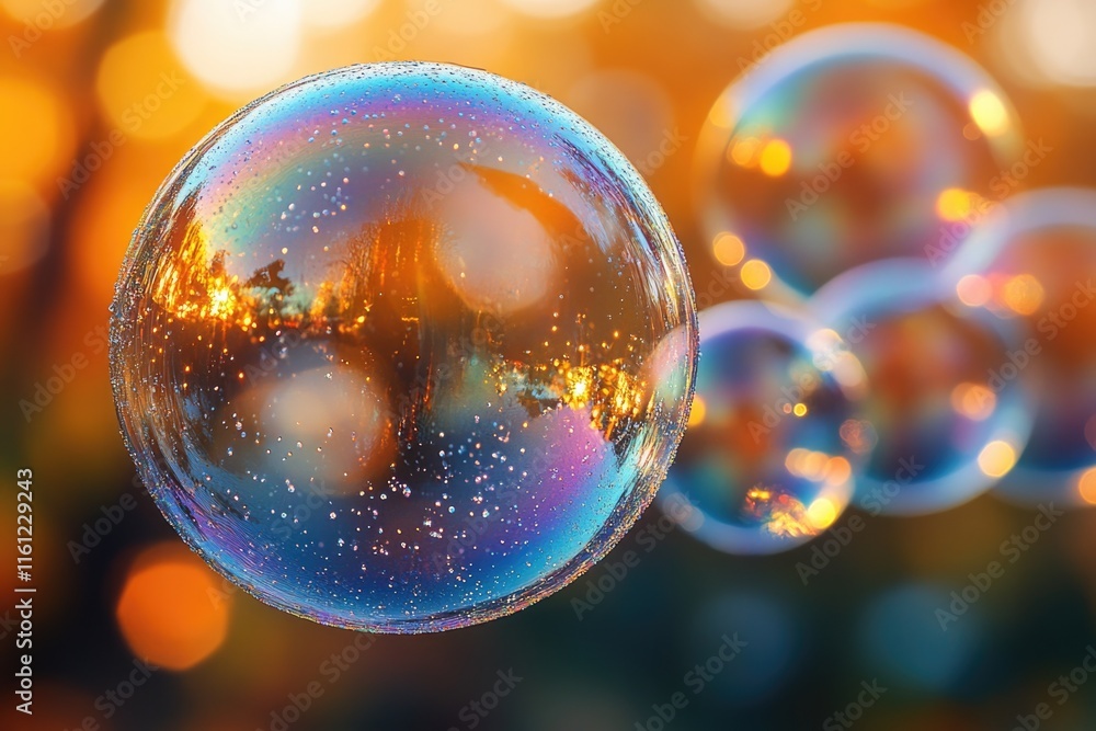 A group of soap bubbles floating in the air A group of soap bubbles floating in the air