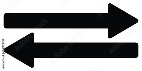 Long arrow icon. Black long arrow. Horizontal long straight arrow. Vector long arrow isolated on white background.
