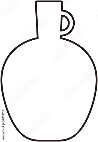 Isolated Pottery Outline.Ceramic Vase Outline. 
Transparent background.