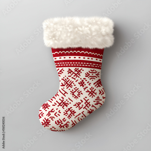 Christmas stocking isolated on transparent background Generative Ai.