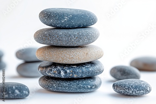 A natural formation of stacked rocks, possibly formed by erosion or human manipulation photo