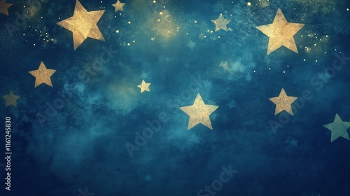 Wallpaper Mural animated, storybook-style illustration of stars, perfect for a children's song background or a fairy tale book.  glow and stars are flying. Twinkling stars in an animated white cartoon style depicted. Torontodigital.ca