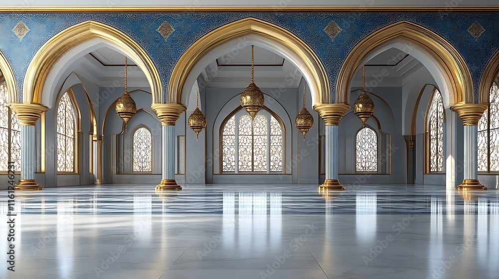 Obraz premium Elegant Islamic Palace Hall Interior Design