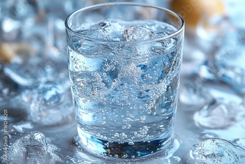 Wallpaper Mural A glass filled with water sits atop a block of melting ice Torontodigital.ca