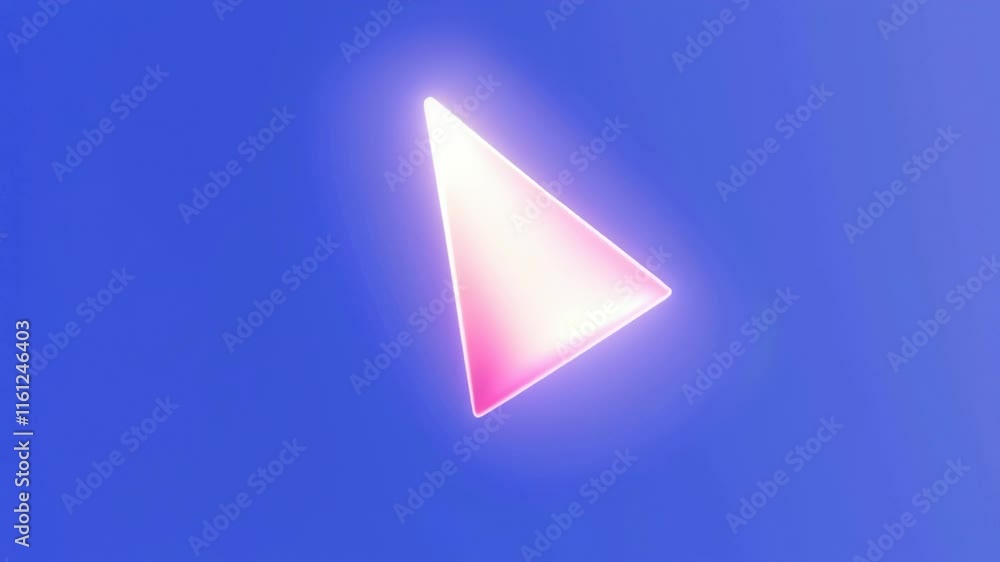 An abstract, glowing triangle floating against a blue background, showcasing vibrant motion and digital artistry. An abstract, glowing triangle floating against a blue background, showcasing vibrant motion and digital artistry.