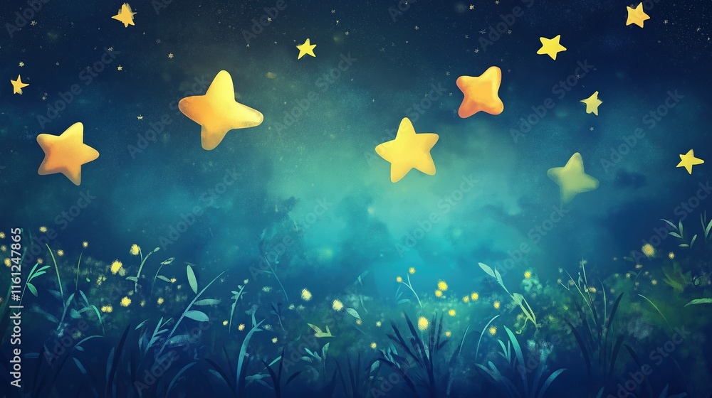 animated, storybook-style illustration of stars, perfect for a children's song background or a fairy tale book. glow and stars are flying. Twinkling stars in an animated white cartoon style depicted. animated, storybook-style illustration of stars, perfect for a children's song background or a fairy tale book. glow and stars are flying. Twinkling stars in an animated white cartoon style depicted.