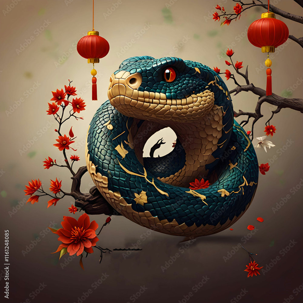 Obraz premium snake in the shape of a snake