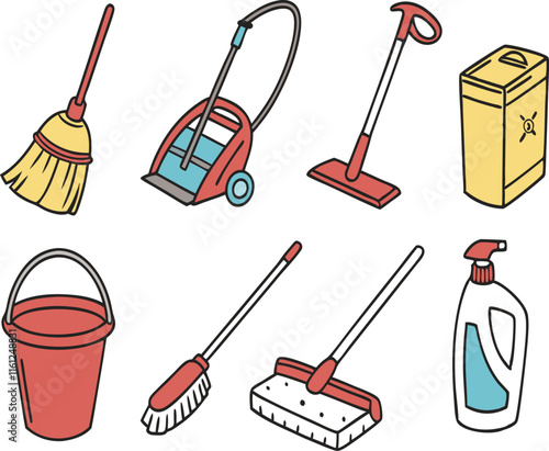 set of cleaning tools