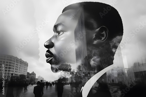 Happy martin luther king day background
, Black lives matter activist movement protesting against racism and fighting for equality - Demonstrators, protest on street for justice and equal rights
