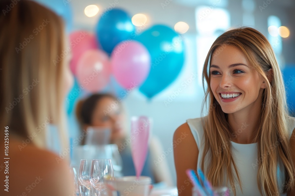 Businesswoman talking with a female colleague in an office boardroom, Generative AI Businesswoman talking with a female colleague in an office boardroom, Generative AI