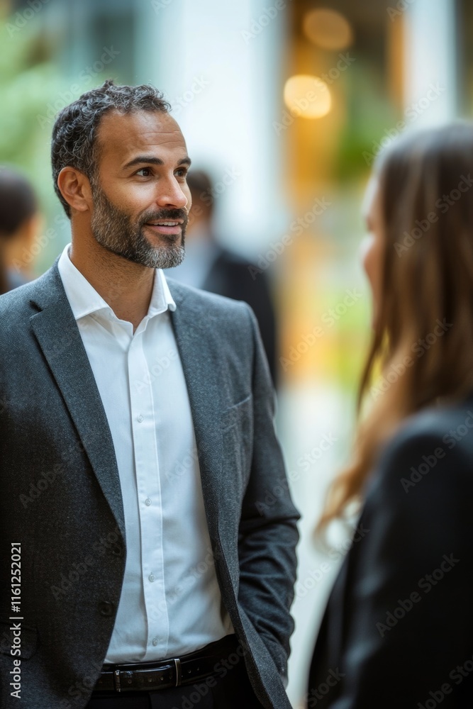 Businesspeople Talking at Work, Generative AI Businesspeople Talking at Work, Generative AI