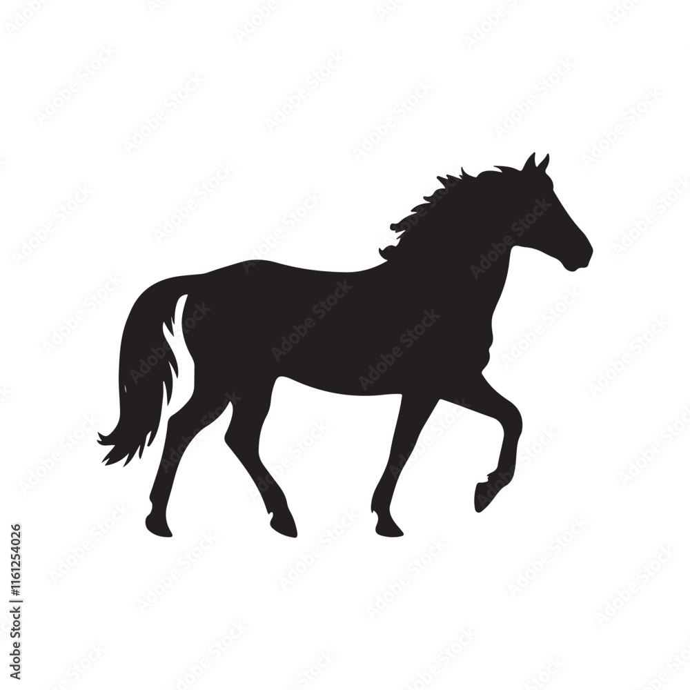 Simple Silhouette of a Walking Horse Simple Silhouette of a Walking Horse