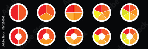 Pie Chart Icon for Business and Data Visualization Designs. Abstract Pie Chart Icon for Business. Colorful Pie Chart Icon for Infographics and Marketing Campaigns.