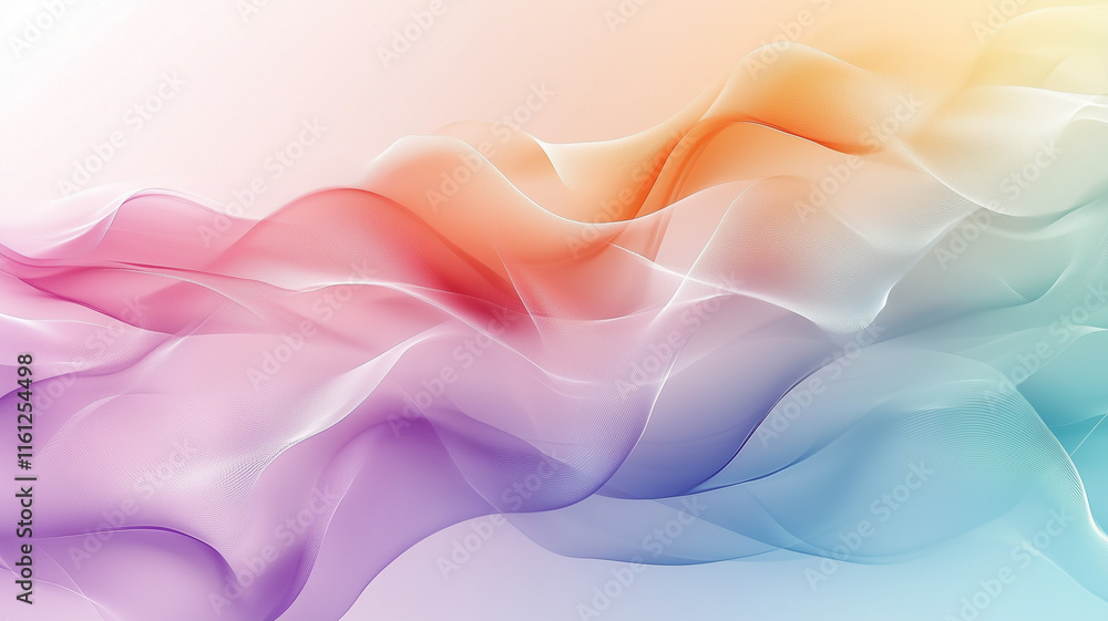 Obraz premium Colorful Abstract Waves in Pink, Orange, and Blue Gradient, Background for Powerpoint presentation, web banner design