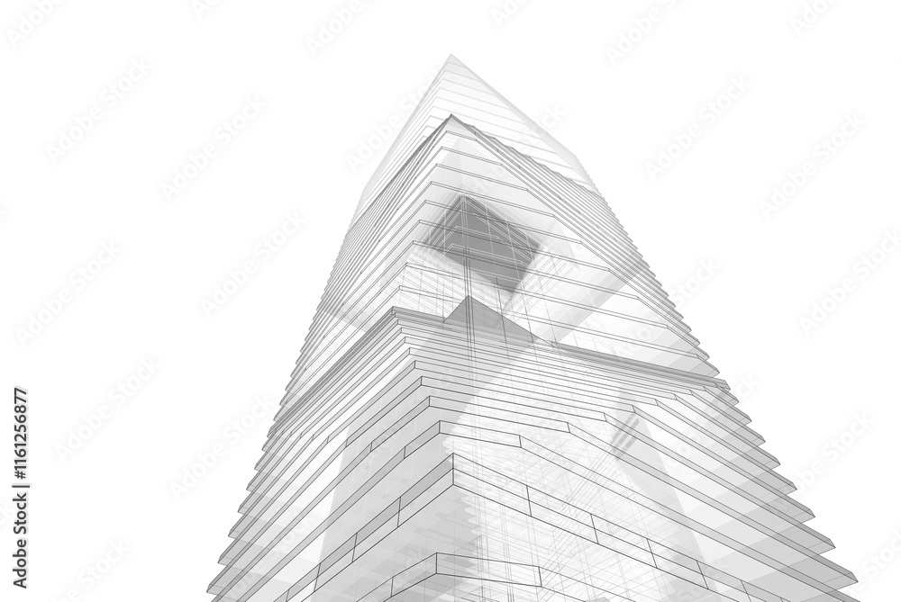 Fototapeta premium architecture building 3d rendering