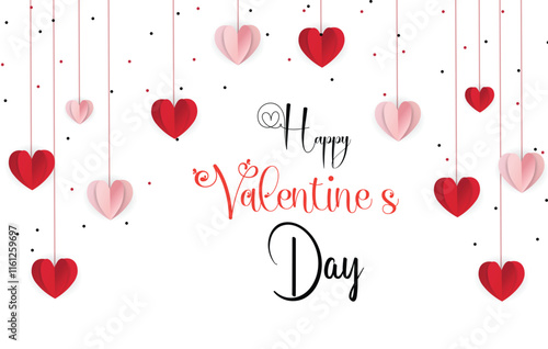 Happy valentine day. with creative love composition of the hearts. Vector illustration