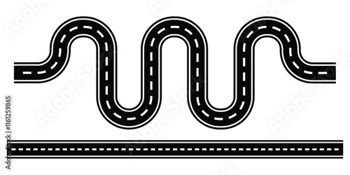 Road icon isolate on white background, vector illustration