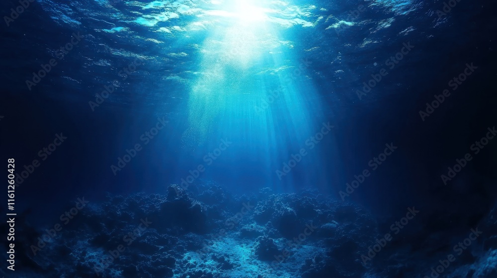 Deep Water Abyss With Blue Sun light Deep Water Abyss With Blue Sun light