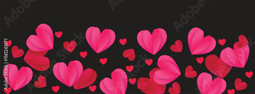 Happy valentine day. with creative love composition of the hearts. Vector illustration