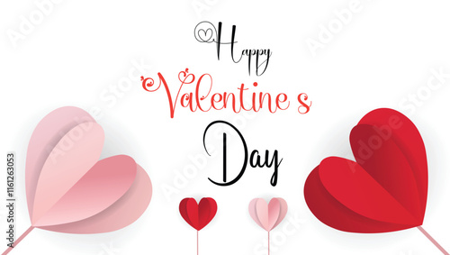 Happy valentine day. with creative love composition of the hearts. Vector illustration