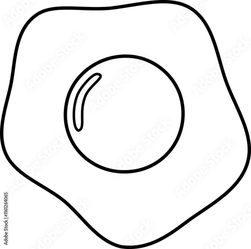 poached egg outline. 
Isolated fried egg outline. 
Transparent background.