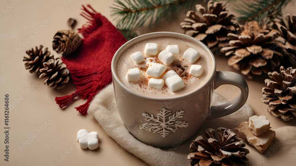 cup of hot chocolate with marshmallows cup of hot chocolate with marshmallows