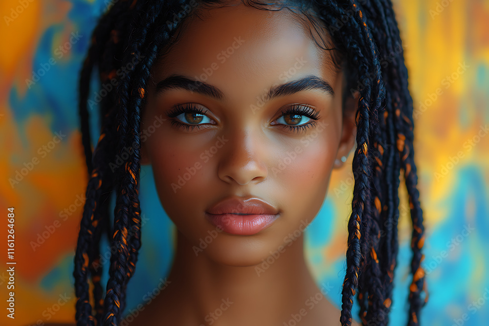 a portrait of a young woman, a warm and cozy atmosphere, a picturesque and calm mood a portrait of a young woman, a warm and cozy atmosphere, a picturesque and calm mood