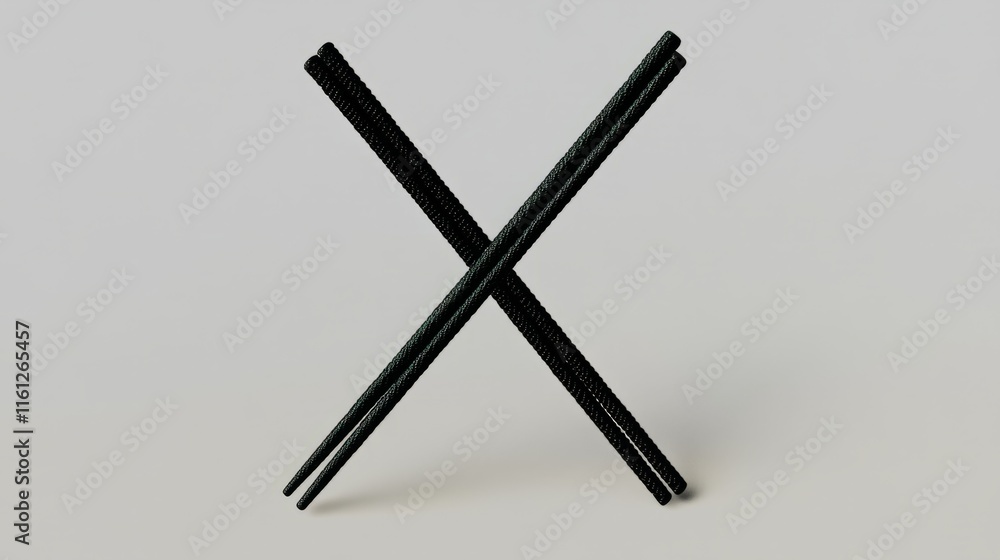 black chopsticks holding sushi isolated on transparent background Generative Ai black chopsticks holding sushi isolated on transparent background Generative Ai