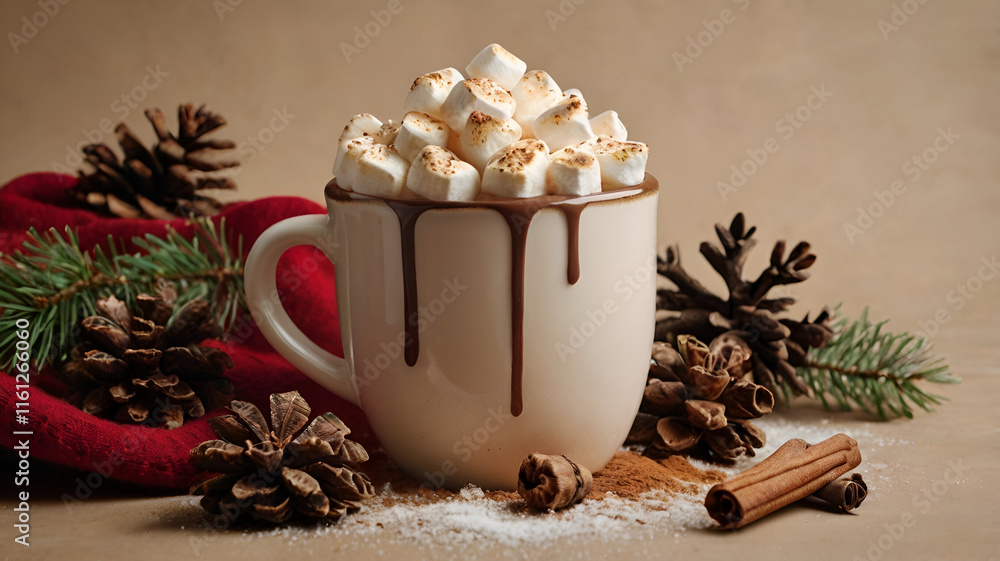 cup of hot chocolate with marshmallows cup of hot chocolate with marshmallows