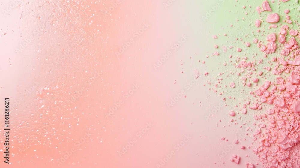 Fototapeta premium green and pink gradient background blending softly with smooth transitions of shades, creating a soothing and modern look