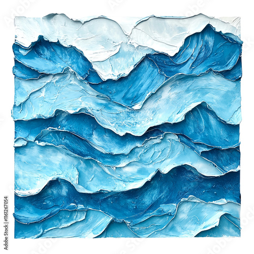 Wallpaper Mural Abstract Ocean Waves Painting: Textured Blue Hues Torontodigital.ca