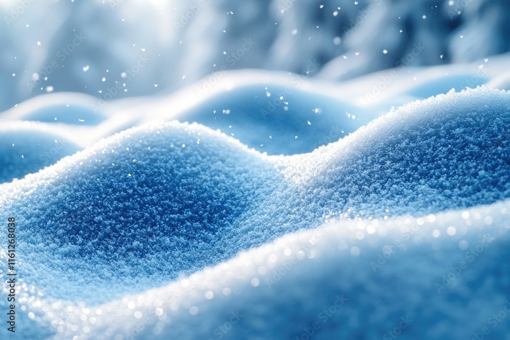 A close-up shot of a snowy surface with intricate details and textures A close-up shot of a snowy surface with intricate details and textures