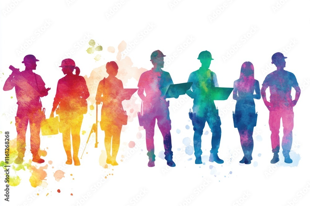 Fototapeta premium A group of people standing together, varying ages and backgrounds