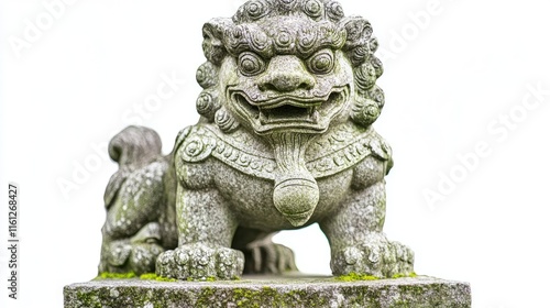 Wallpaper Mural A stone lion statue, symbolizing protection and guardianship in traditional architecture. Torontodigital.ca