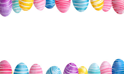 easter eggs striped colorful border frame