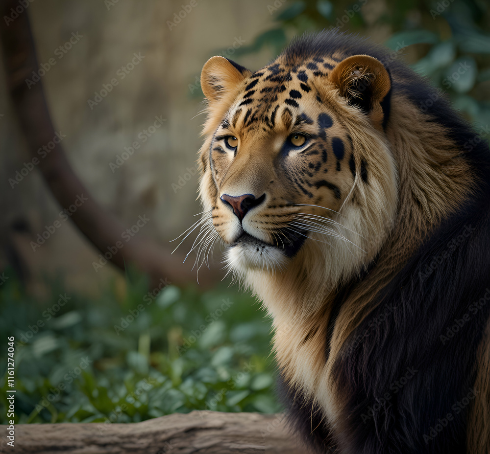 Naklejka premium close up portrait of a tiger AI generative