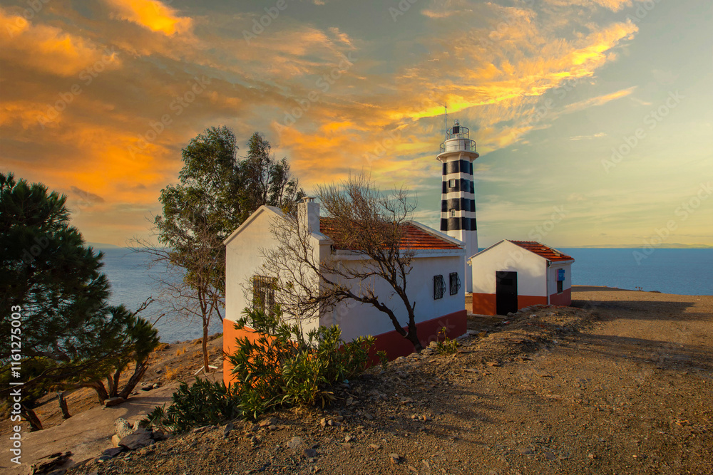 View of Sarpınik Lighthouse in Turkey